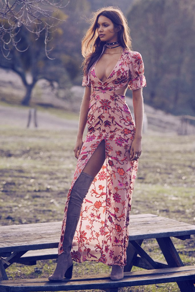 for love and lemons saffron maxi dress