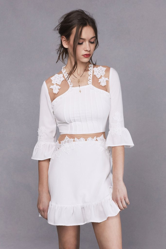 For Love and Lemons Lilou Applique Dress White | Shop Boutique Flirt