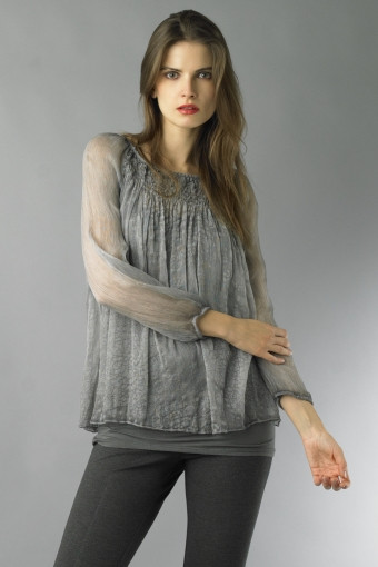 Tempo Paris Silk Top 6652 Grey