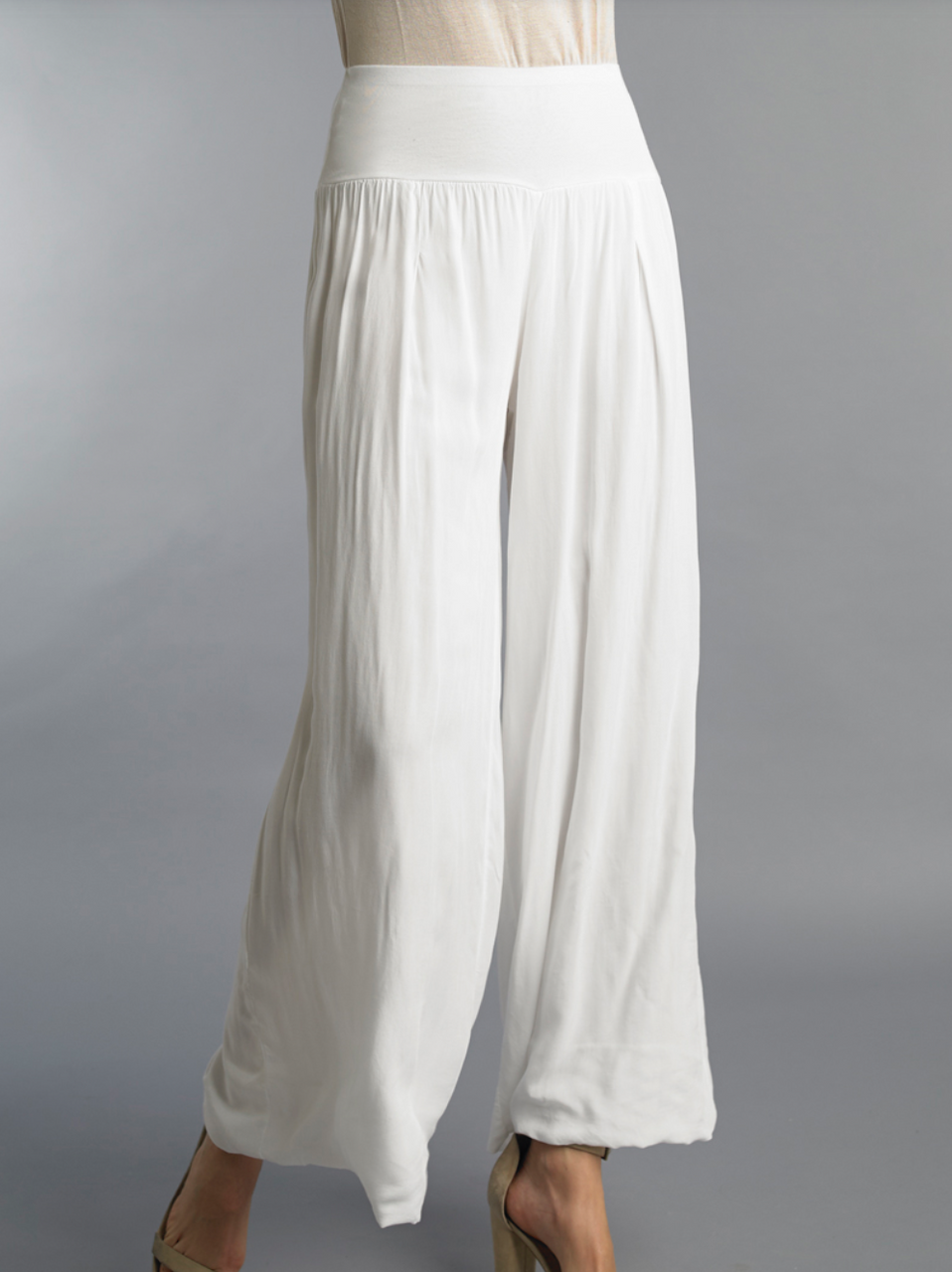 Tempo Paris Flowy Silk Blend Pants White Shop Boutique Flirt