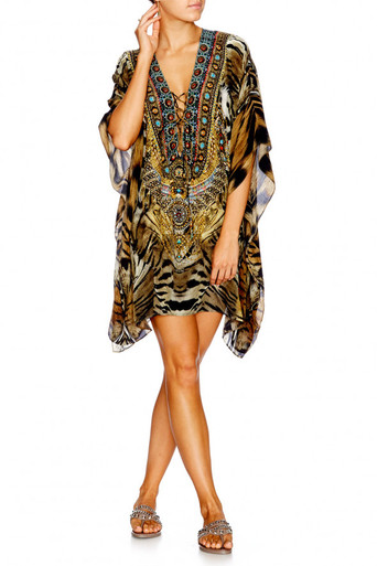 Camilla Given To The Wild Short Lace Up Kaftan