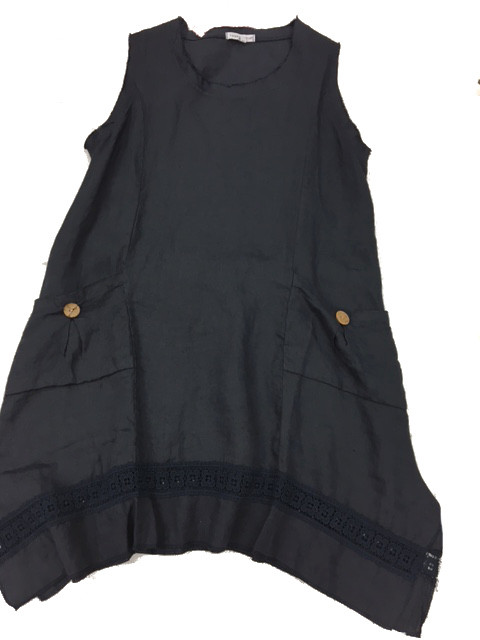 Tempo Paris Linen Tunic Dress 6079T Navy | Shop Boutique Flirt