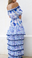 Jody Bell High Low Cotton Silk Dress Blue Print