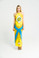 Trisha Paterson Silk Stretch Dress Sevres Yellow Blue 15A