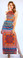 Trisha Paterson Silk Stretch Dress Venus Orange Blue