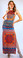 Trisha Paterson Silk Stretch Dress Venus Orange Blue
