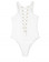 Beach Bunny Swimwear Ribbed One Piece Swimsuit White