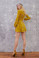 For Love and Lemons Papillon Velvet Mini Dress Dark Goldenrod