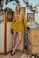 For Love and Lemons Papillon Velvet Mini Dress Dark Goldenrod