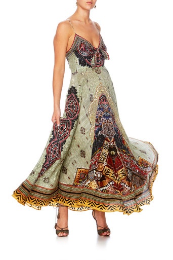Camilla The Caravan Long Dress with Tie Front