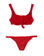 Beach Bunny Swimwear Rib Tide Knotted Bikini Set Red