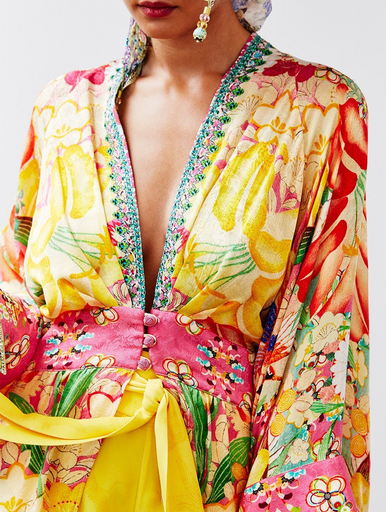 Camilla Robe with Elastic Back Waist Kimono Kisses