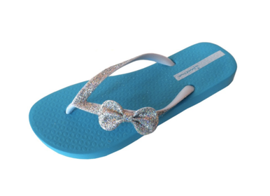 glitter bow flip flops