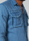 Claudio Milano Regular Fit Linen Shirt with Pockets Denim Blue