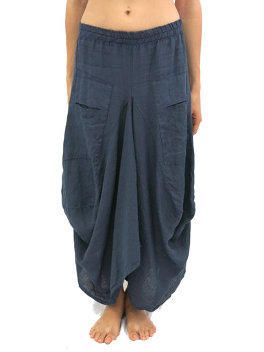 Tempo Paris Linen Skirt Navy