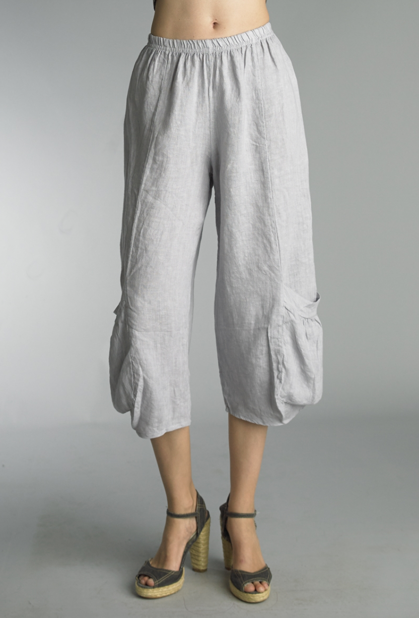 Tempo Paris Linen Crop Pants 20014S White | Shop Boutique Flirt