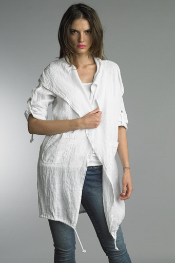 Tempo Paris Linen Coat 9679L White