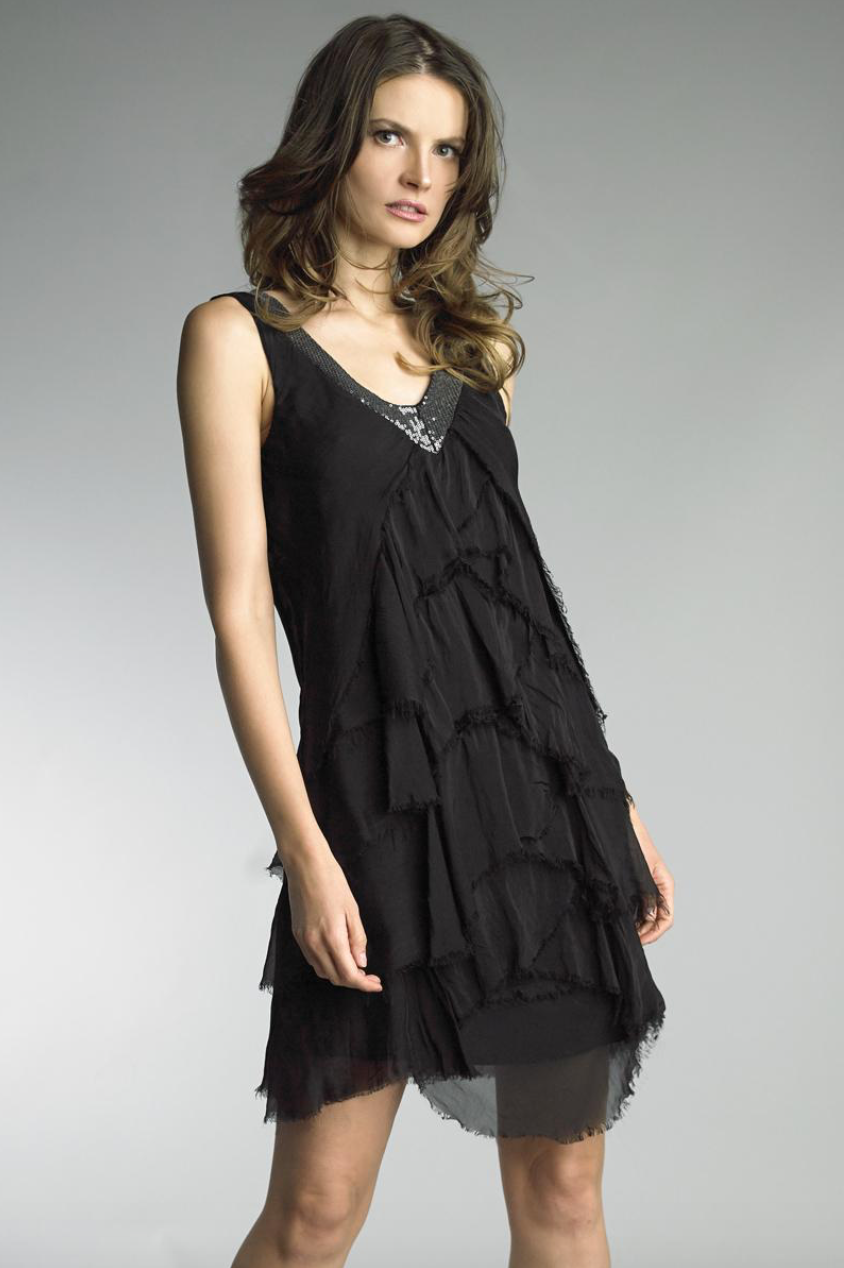 Tempo Paris Silk Tulip Dress 60461L Black Boutique Flirt