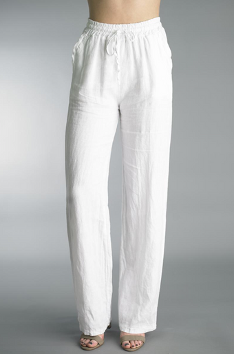 Tempo Paris Linen Pants 38066A White