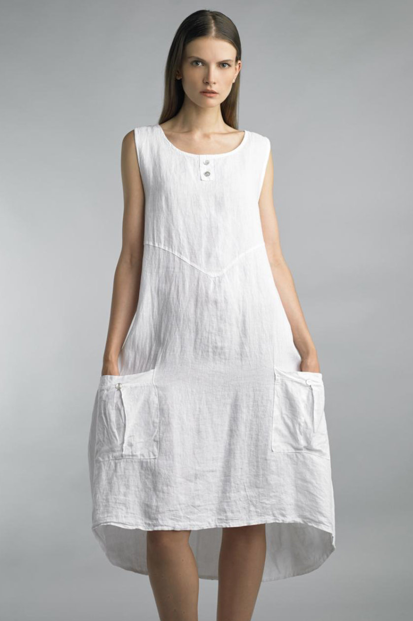 Tempo Paris Linen Long Dress White | Shop Boutique Flirt