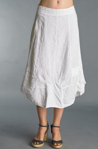 Tempo Paris Bubble Linen Skirt 17003J White