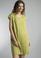 Tempo Paris Linen  Cap Sleeve Embroidered Dress 70863H Citron