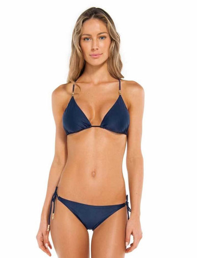 Vix Swimwear Lucy Tie Side Bikini Set Navy