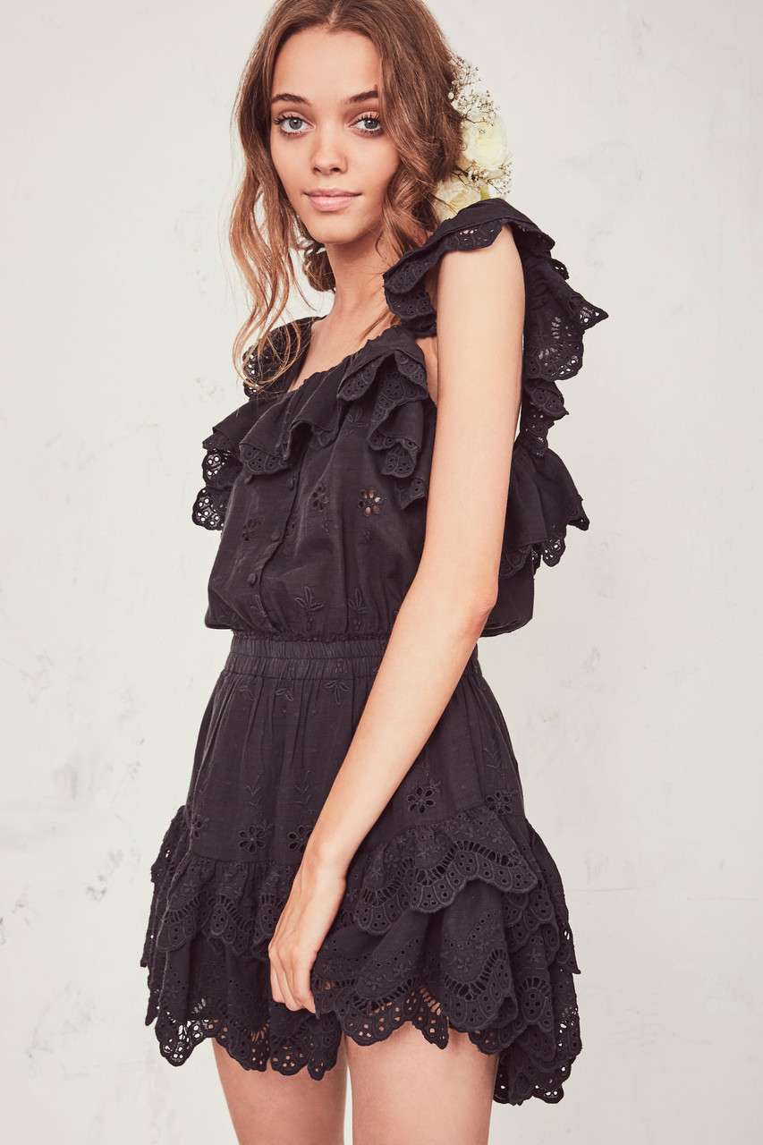 Love Shack Fancy Marina Ruffle Dress Black | Shop Boutique list