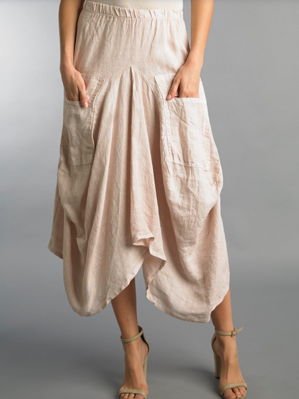 Tempo Paris Linen Skirt 712LA Blush | Shop Boutique Flirt