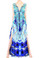 Shahida Parides Aqua Print Long Dress