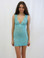 Baccio Couture Eli Hand Painted Mini Dress Seafoam