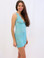 Baccio Couture Eli Hand Painted Mini Dress Seafoam