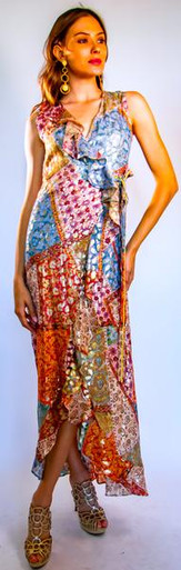 Trisha Paterson Silk Goldie Wrap Dress