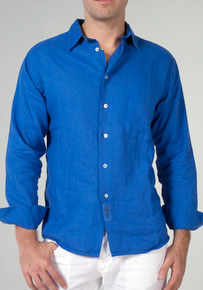 Claudio Milano Linen Relaxed Shirt 1005 Royal Blue