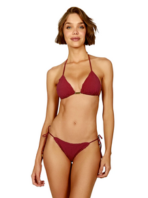 Vix Swimwear Klein Scales Ripple Tri Bikini Set Divino Red