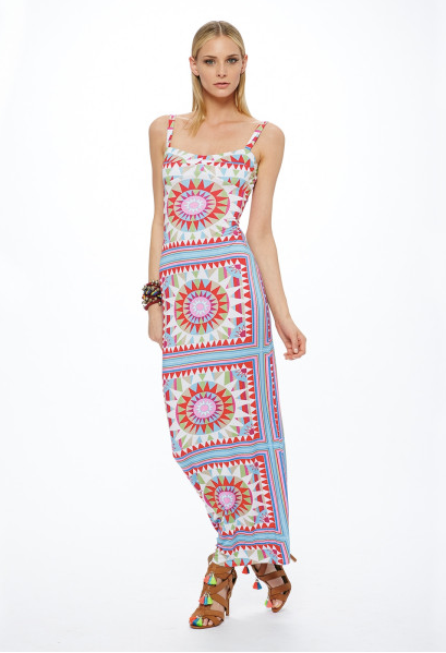 Mara Hoffman Strip Back Column Dress Shakti Print White | Shop Boutique ...
