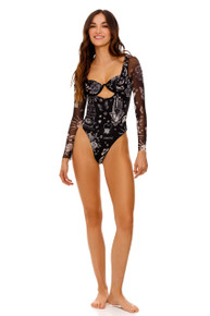 Agua Bendita Thorn Lurex Bodysuit Black