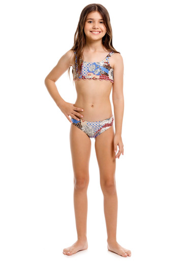 2026 Agua Bendita Girls Quilt Dolce Bikini Set