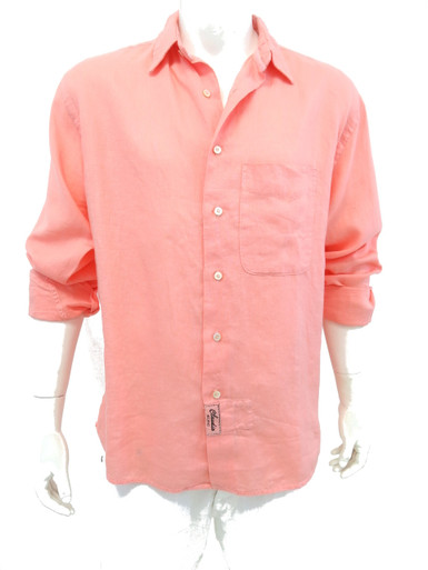 Claudio Milano Linen Relaxed Shirt Peach | Shop Boutique Flirt