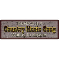 REP Lrg Tin Sign 10.5In.Wx3.5In.H Country Music Song Sign