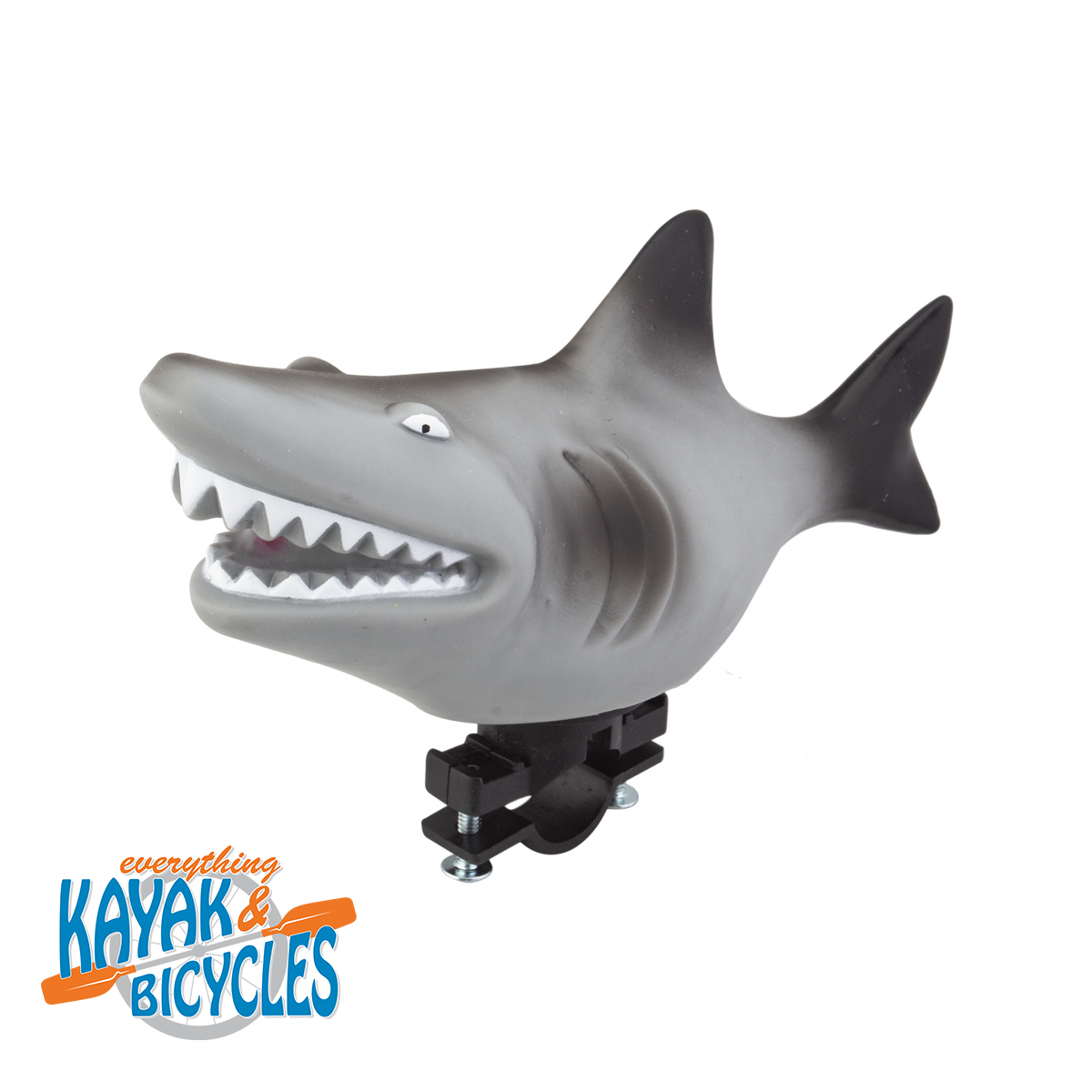 Shark Bike Horn 
Novelty horns that are great for kids and adults alike
Perfect for novice riders as well as serious riders who like a little flair, personality, or humor for their group rides
Fits most handlebars
