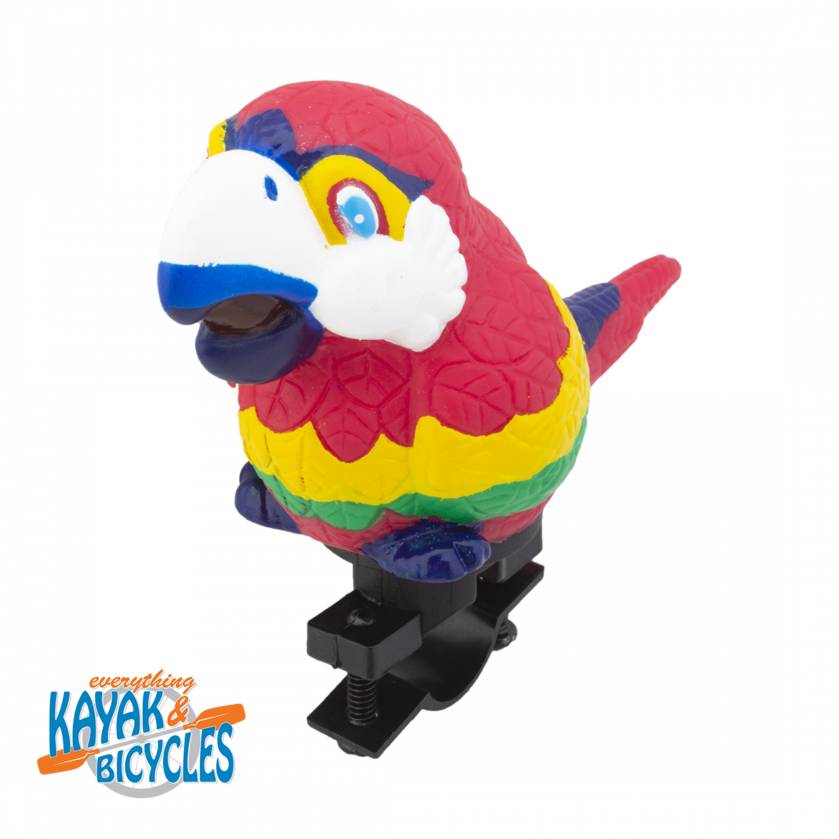 Parrot Bike Horn 
Novelty horns that are great for kids and adults alike
Perfect for novice riders as well as serious riders who like a little flair, personality, or humor for their group rides
Fits most handlebars