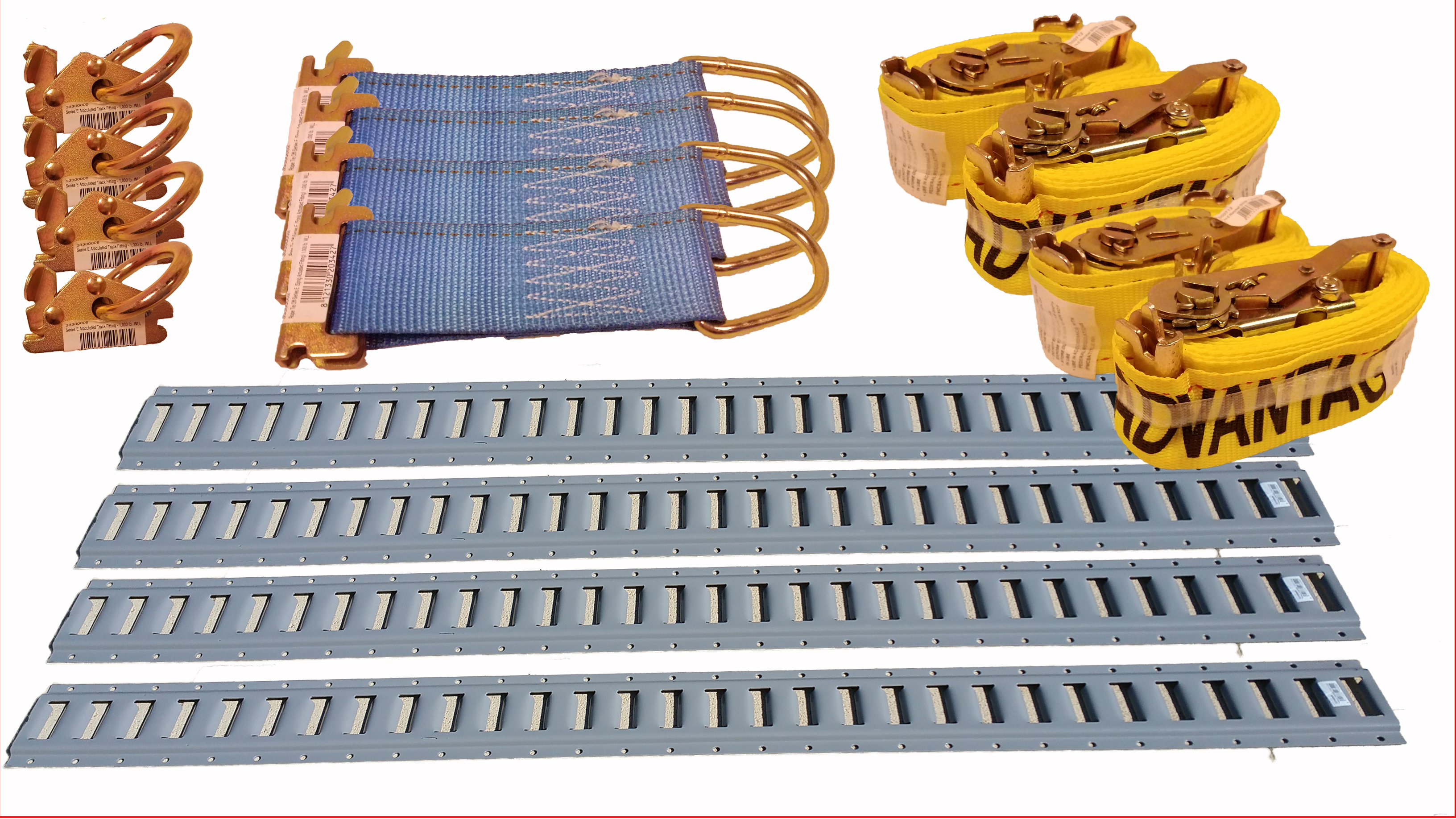 4 12 E Track Ratchet Tie Down Strap Truck Trailer Enclosed Cargo Van