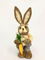 35cm BRISTLESTRAW RABBIT EASTER BUNNY WITH CARROT GREEN MALE