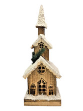 Beautiful Hand Made Wooden Christmas Chapel with Lights (Large) 46cm