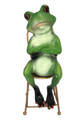 Cheeky Frog on Seat - Arms Crossed 19cm