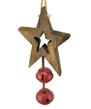 Christmas Door Hanger with Double Bell - STAR - 30cm