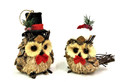 Gorgeous, classy Christmas owl Pair - Medium 18cm