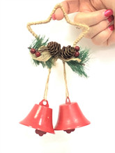 Double Open Christmas Bells with Star - 15cm