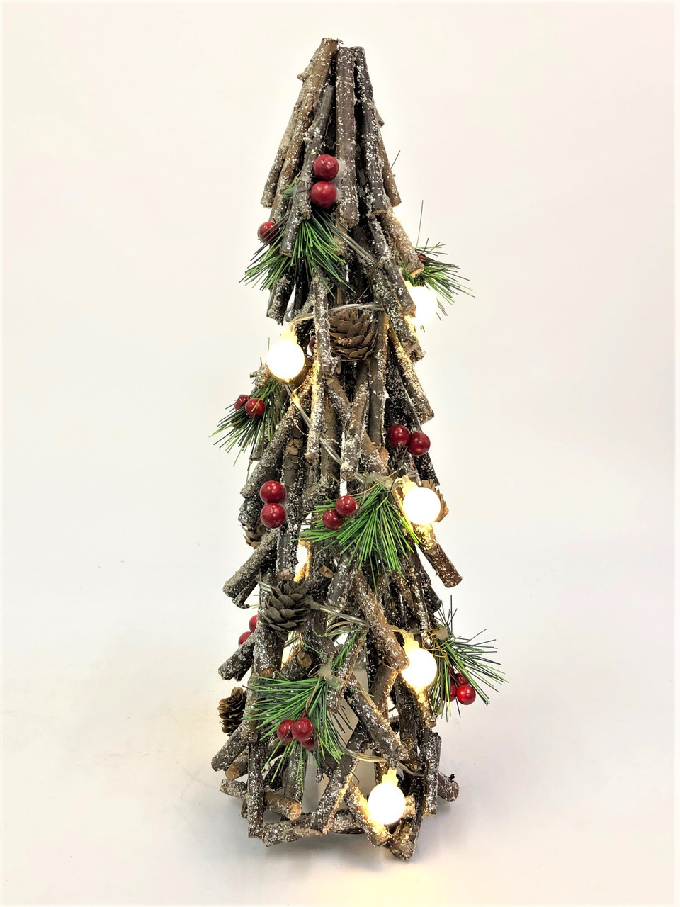 Driftwood Christmas Tree With Lights 40cm Christmas Decoration